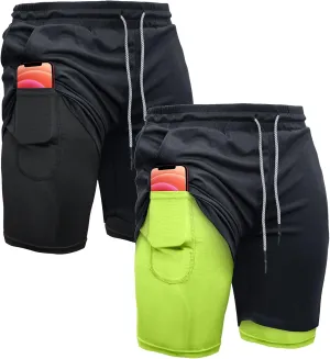 OEBLD Mens Athletic Shorts 2-in-1 Gym Workout Running 7'' Shorts with Towel Loop