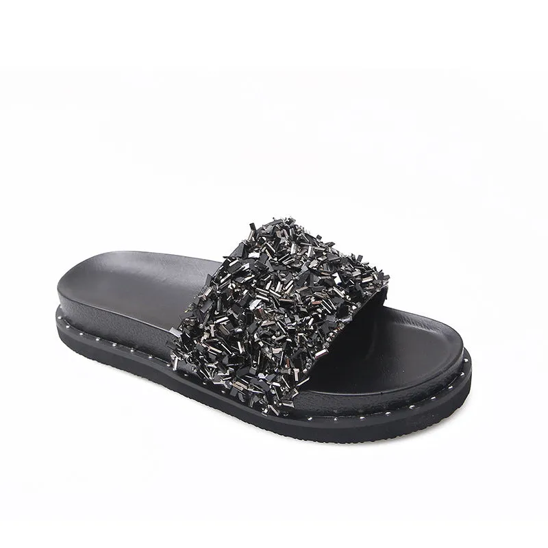 Owlkay Soft Sole Non-Slip Shiny Slippers