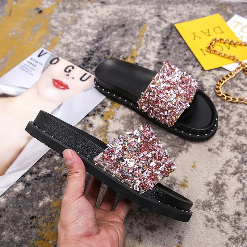 Owlkay Soft Sole Non-Slip Shiny Slippers