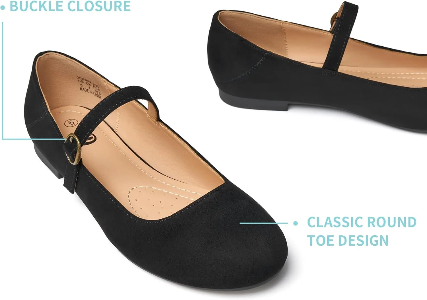 Rekayla Mary Jane Flats Shoes Women Dressy Comfortable Round Toe Slip on Ballet Flat
