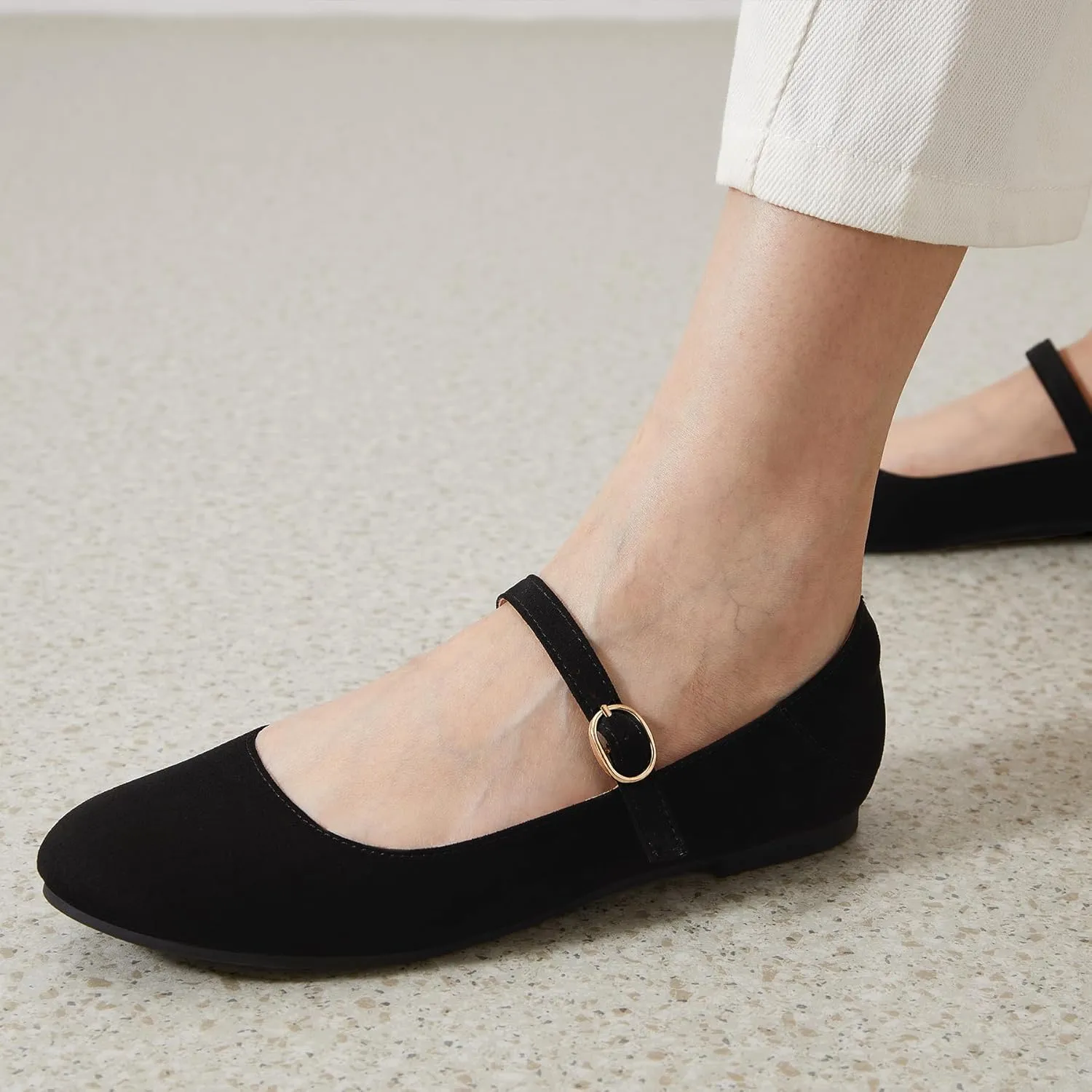 Rekayla Mary Jane Flats Shoes Women Dressy Comfortable Round Toe Slip on Ballet Flat