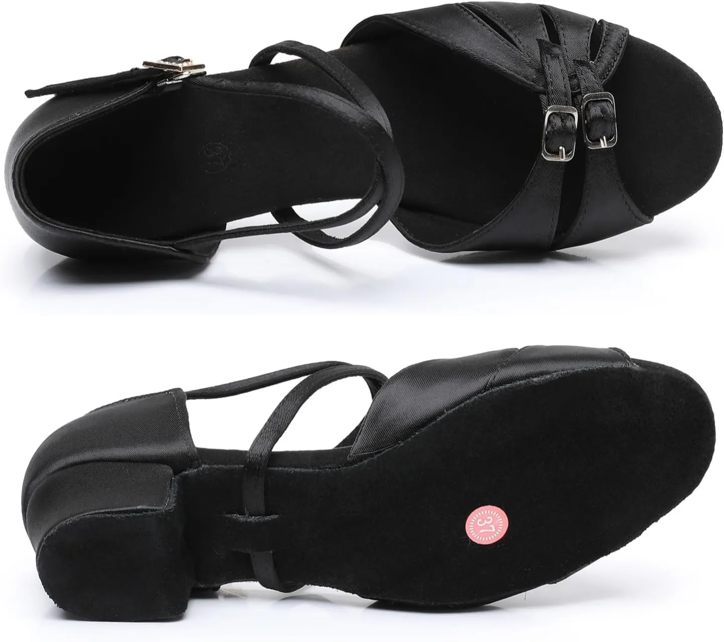 Rosefinch Latin Dance Shoes for Girls Adjustable 1.4" Low Heel Girls Dance Shoes Salsa Tango Practice