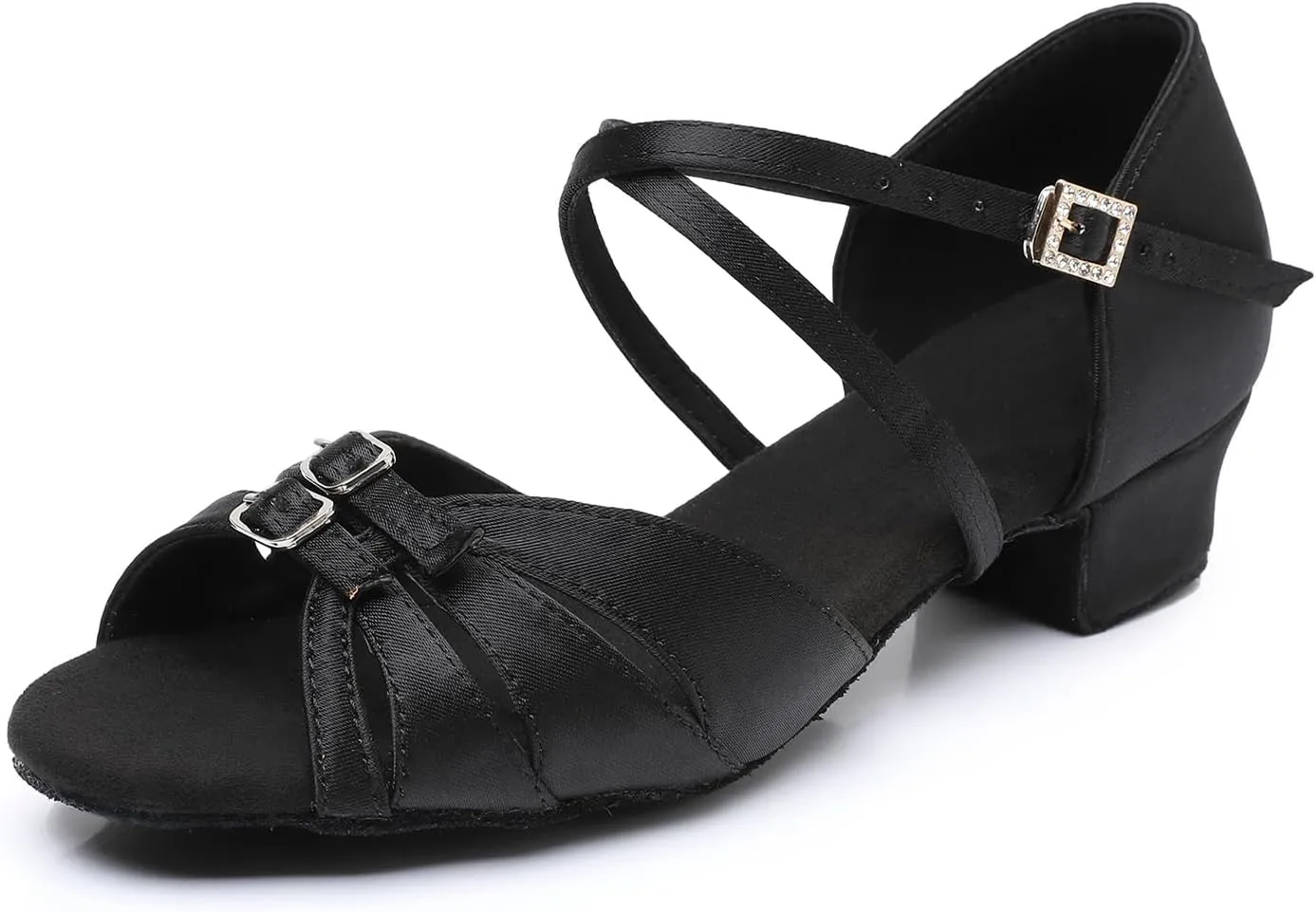 Rosefinch Latin Dance Shoes for Girls Adjustable 1.4" Low Heel Girls Dance Shoes Salsa Tango Practice