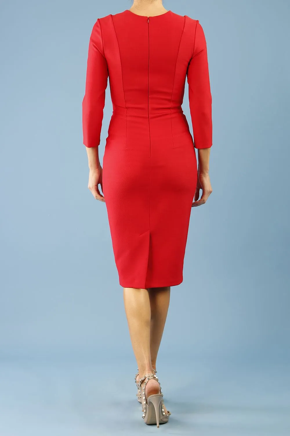 Seed Rowena Square Neckline Sleeved Pencil Dress