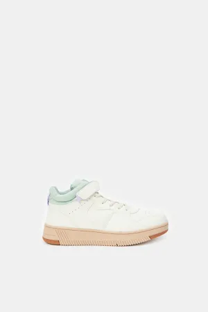 Senior Girls White Velcro High-Top