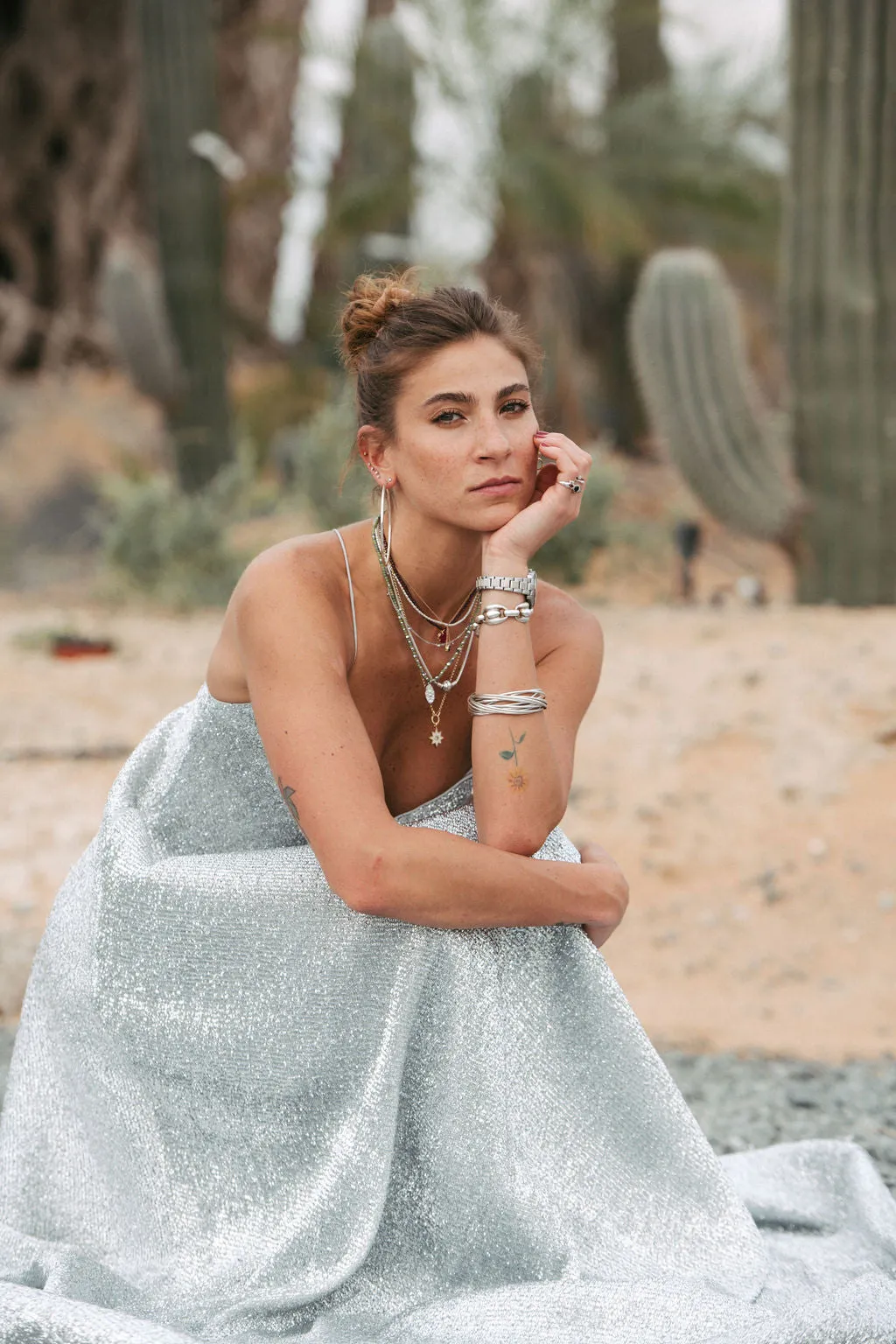 Silver maxi dress