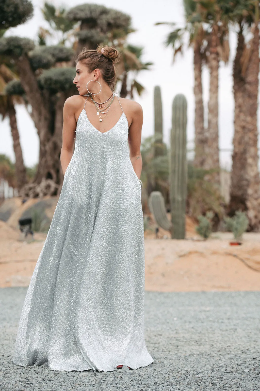 Silver maxi dress