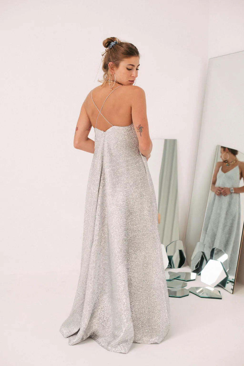 Silver maxi dress