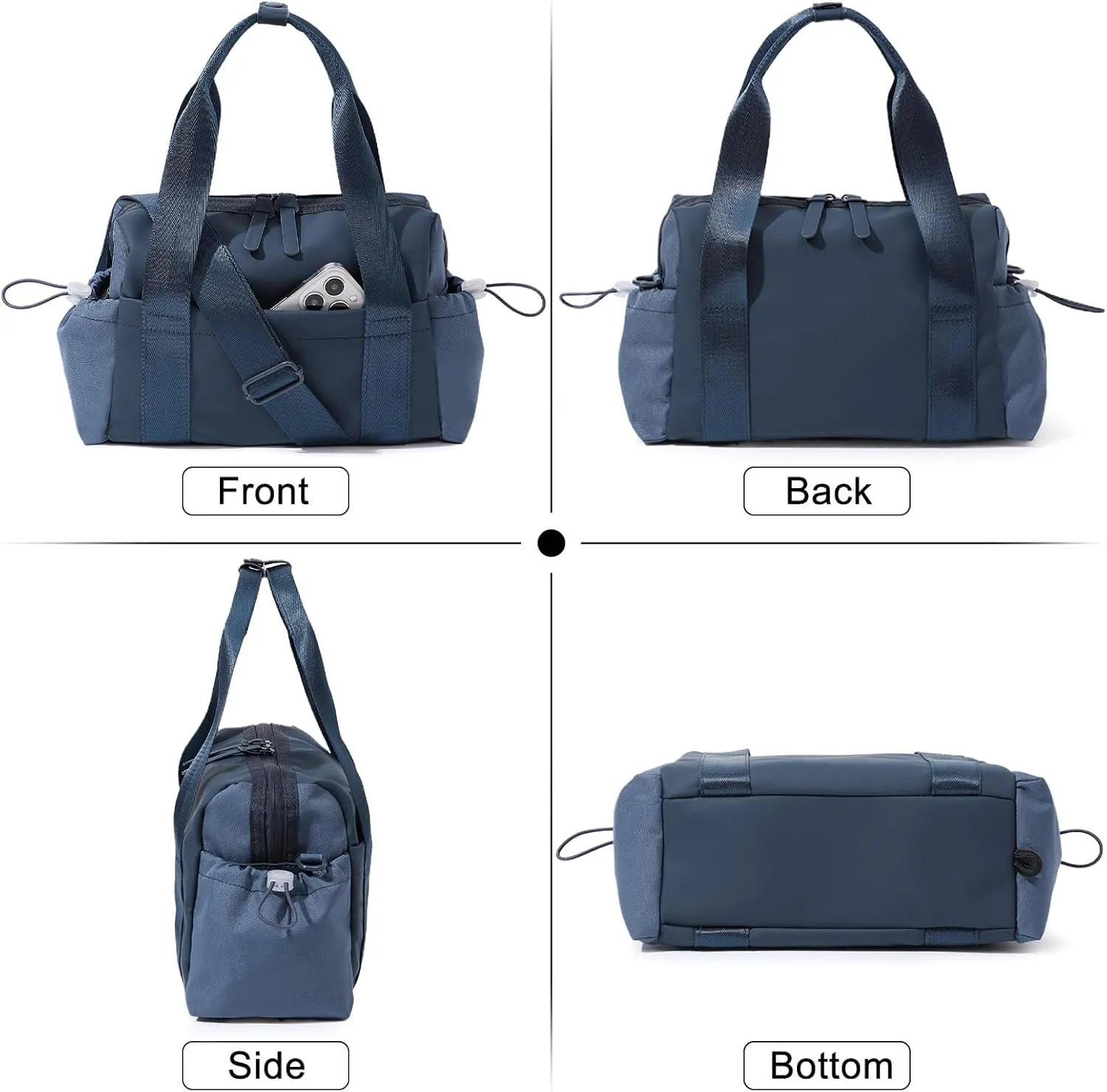 Small Gym Bag for Women, Mini Crossbody Gym Duffle Bag with Wet Compartment, Carry on Gym Tote Bag for Workout Dance Sport Travel (Mini-Blue)