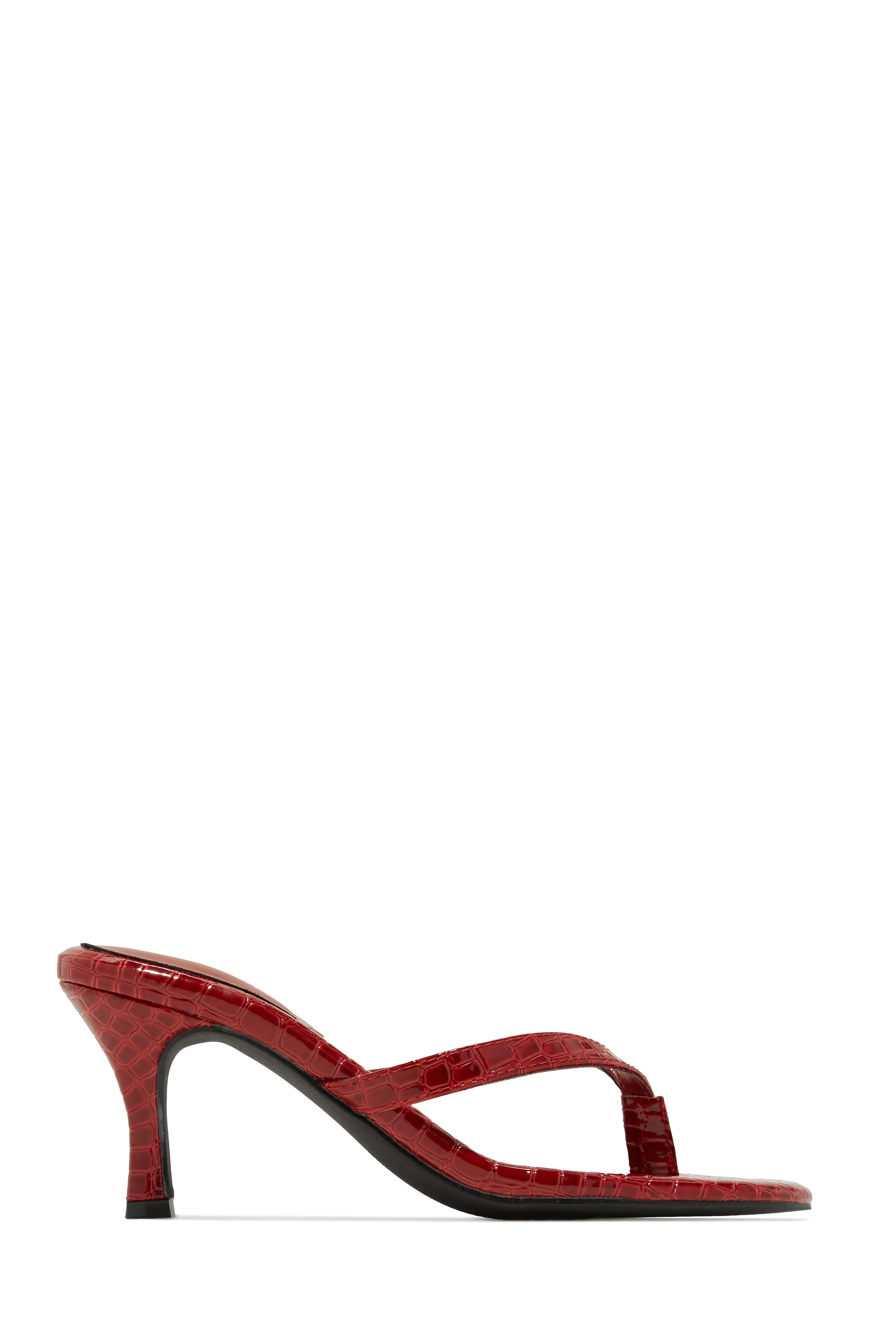 Tania Single Sole Mule Heels - Red Croc