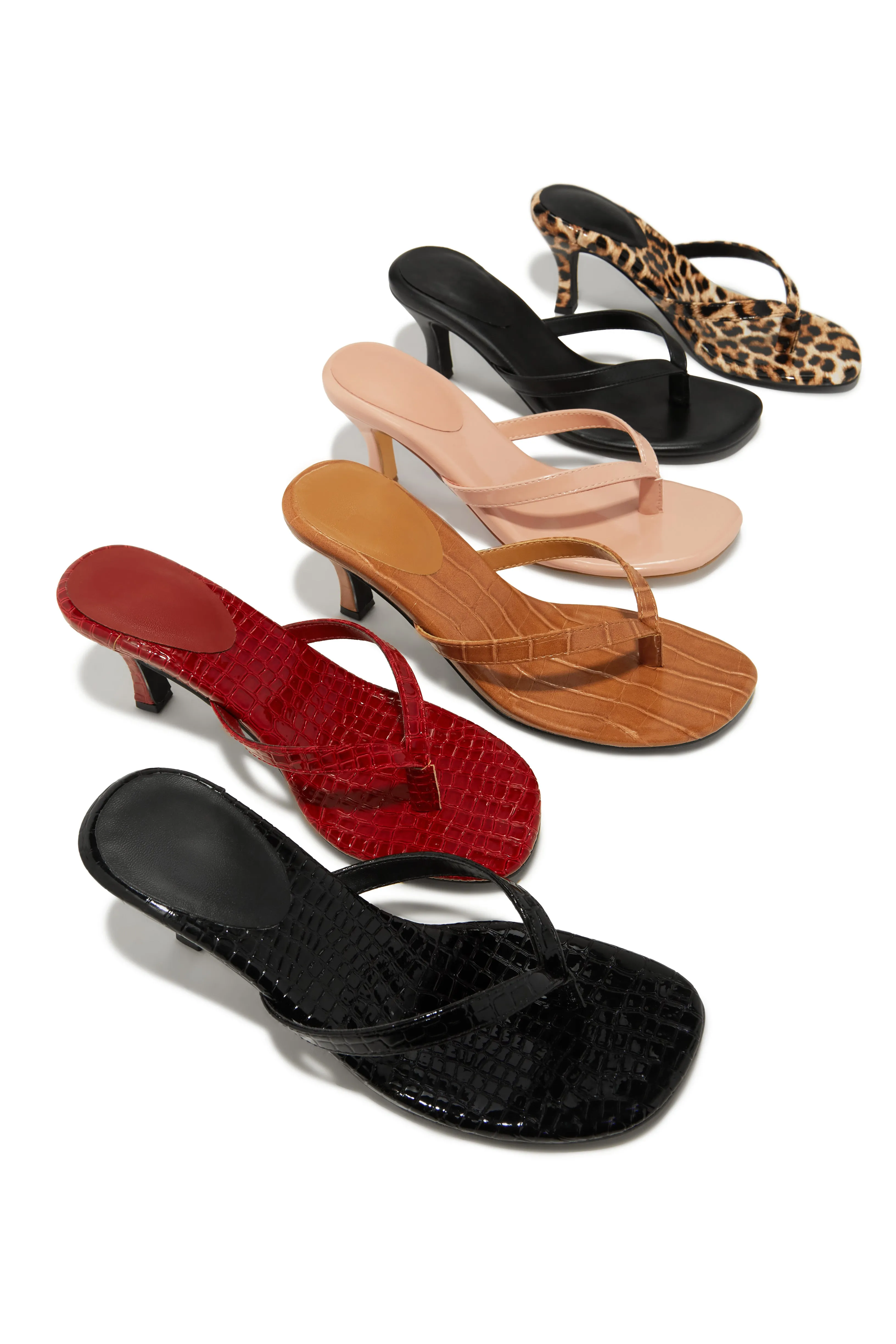 Tania Single Sole Mule Heels - Red Croc