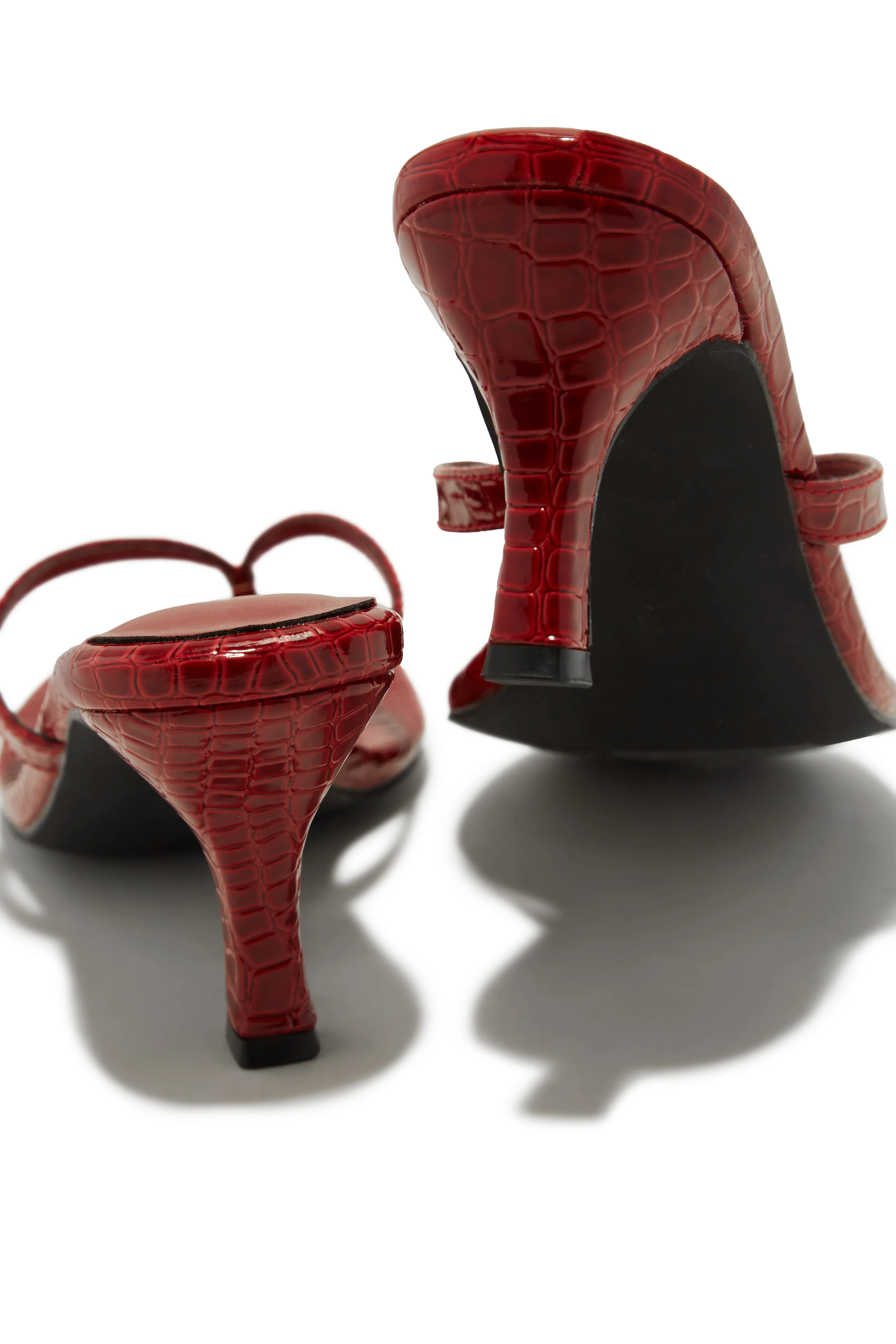 Tania Single Sole Mule Heels - Red Croc