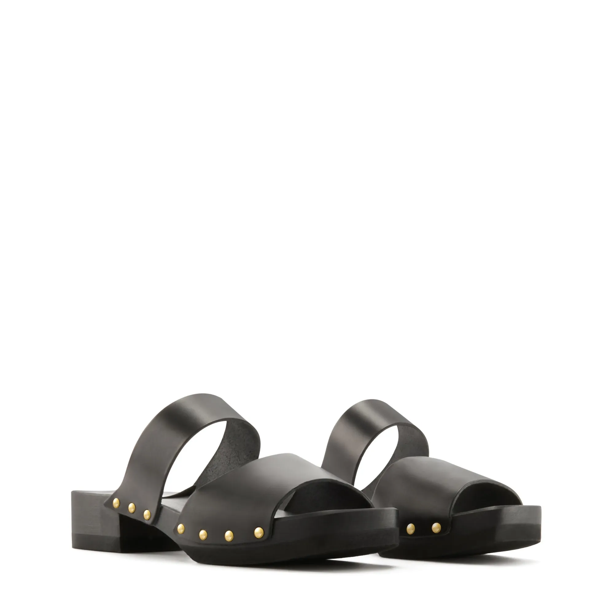 Vendôme Carmen black calfskin leather clogs