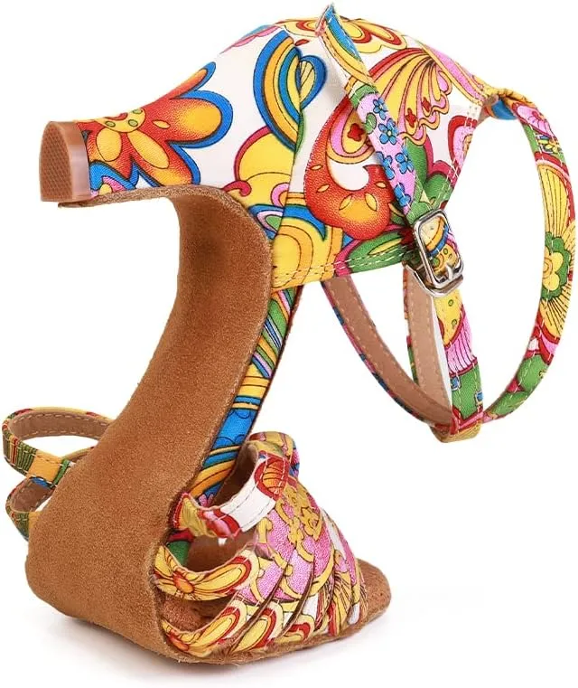 YKXLM Ballroom Dance Shoes for Women Latin Salsa Tango Dancing Shoes Low Heel